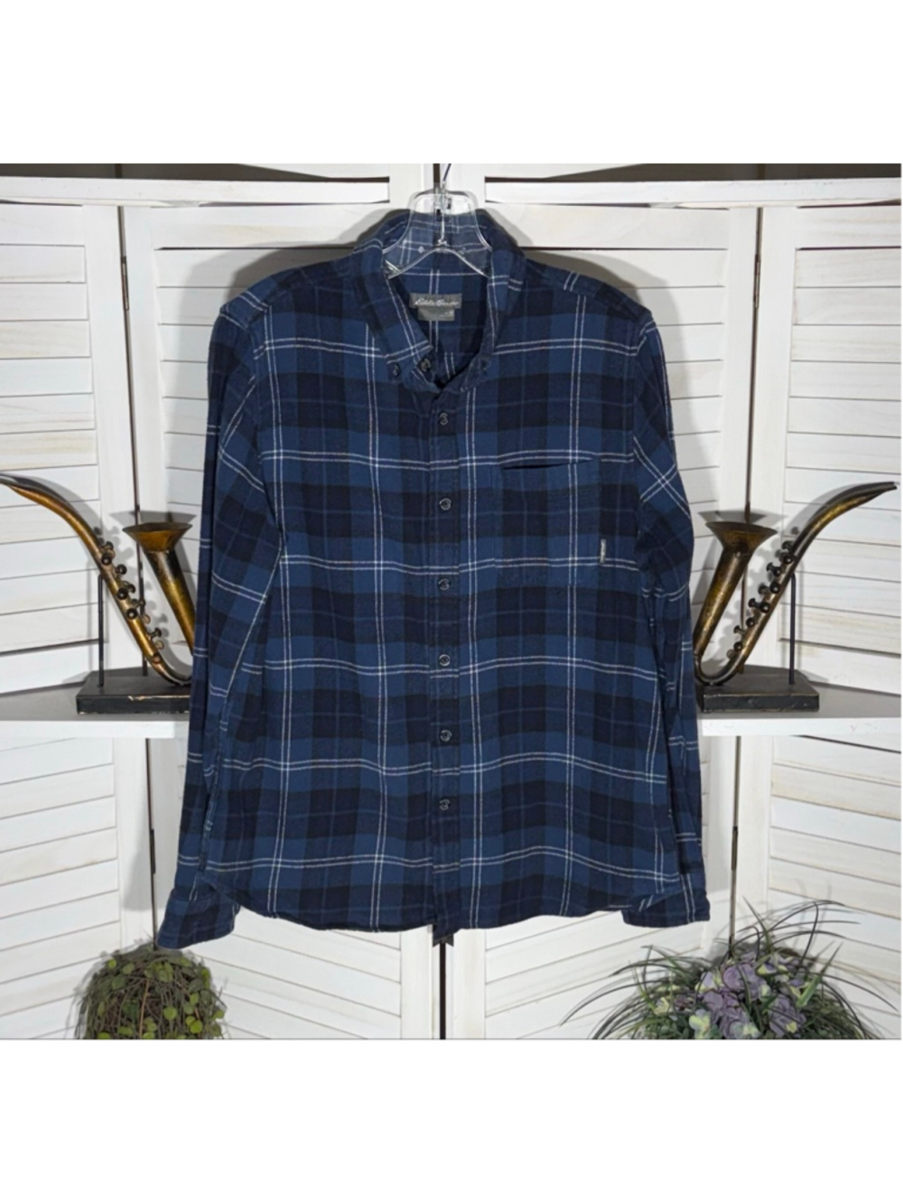 Vintage Y2K plaid shirt flannel fleece Western cowboy cottage rodeo 90s grunge M